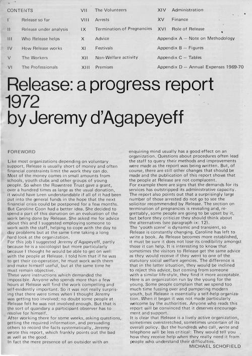 Release Progress Report 1972