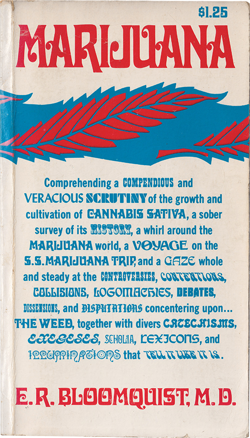 Marijuana by E.R. Bloomquist, M.D. Book Cover